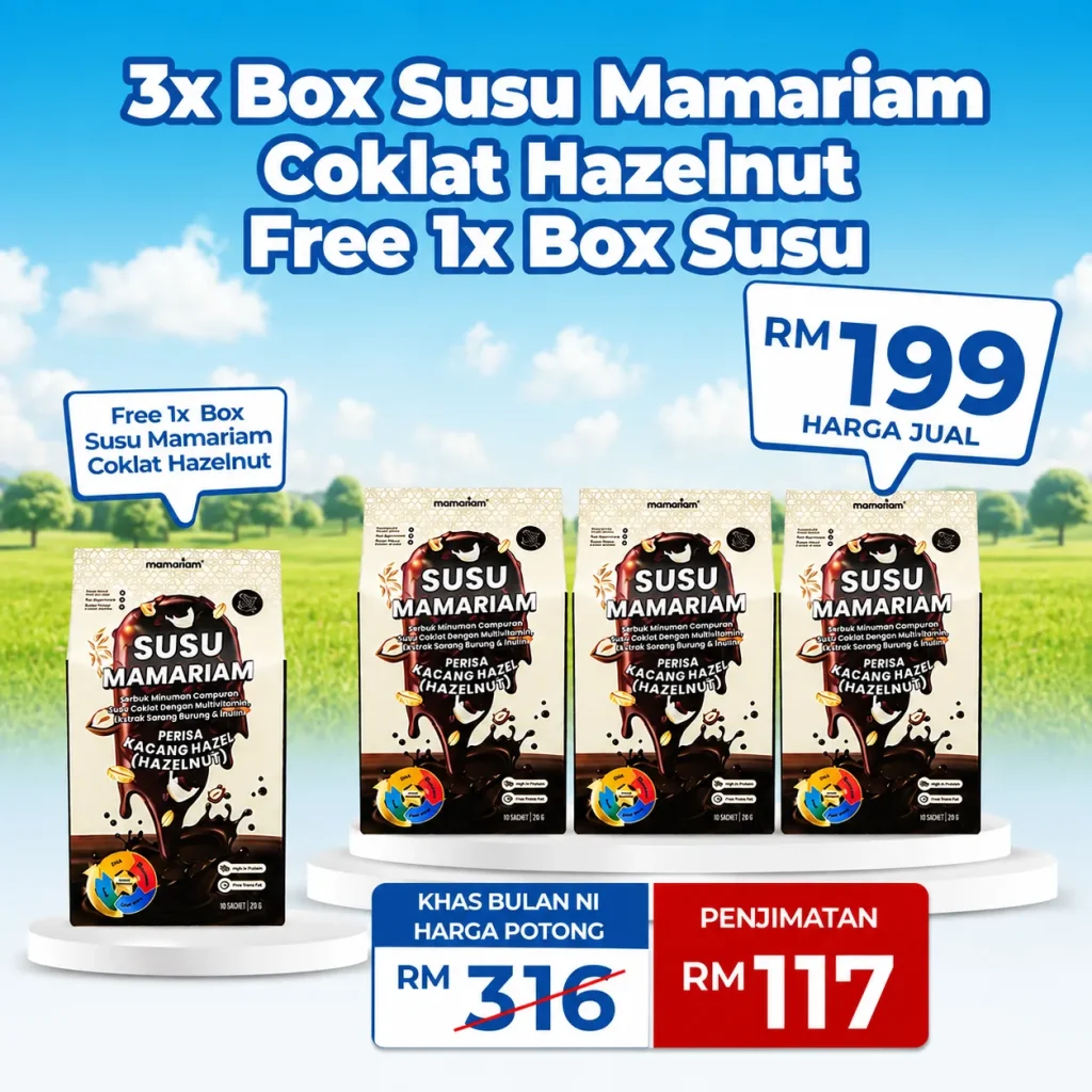 4 KOTAK SUSU MAMARIAM HAZELNUT