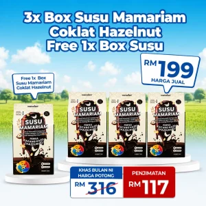 4 KOTAK SUSU MAMARIAM HAZELNUT